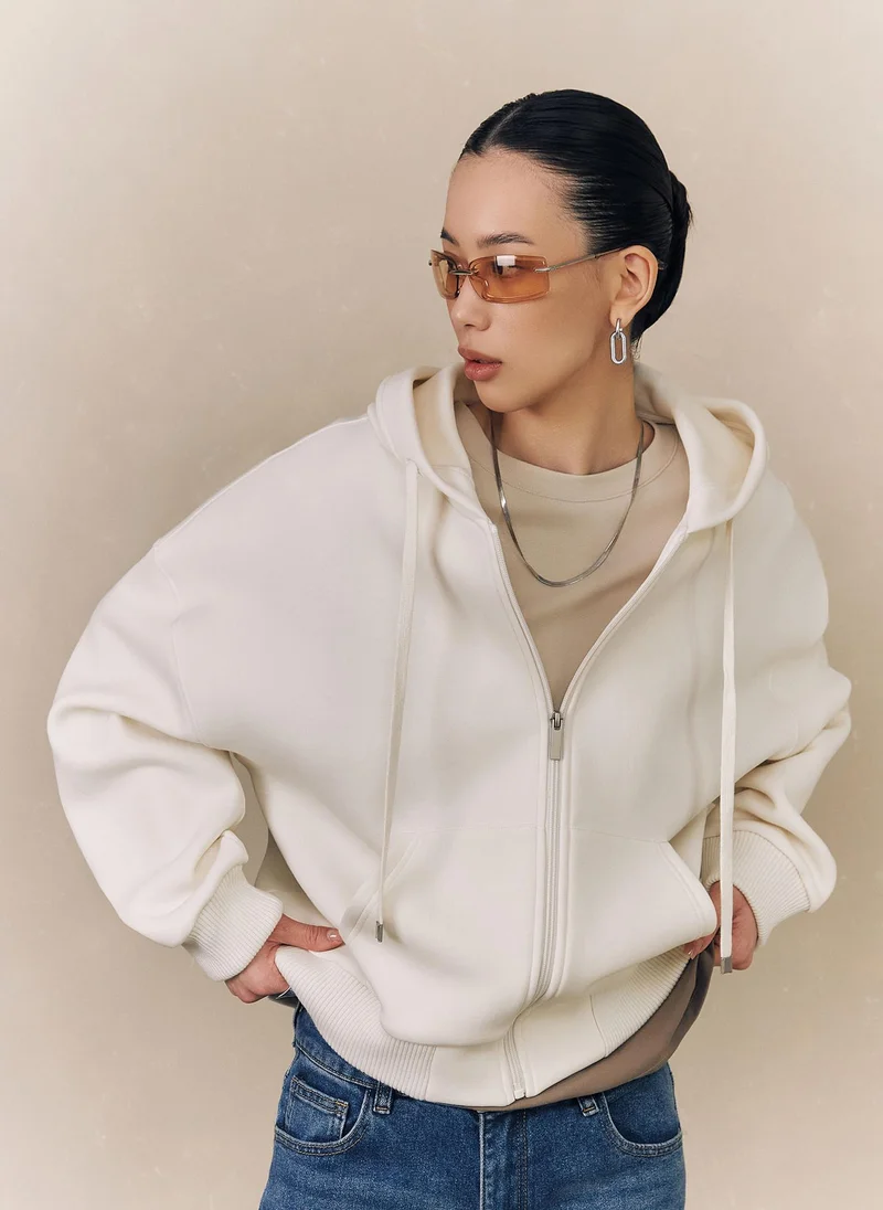 Lichi Cropped loose-fitting hoodie