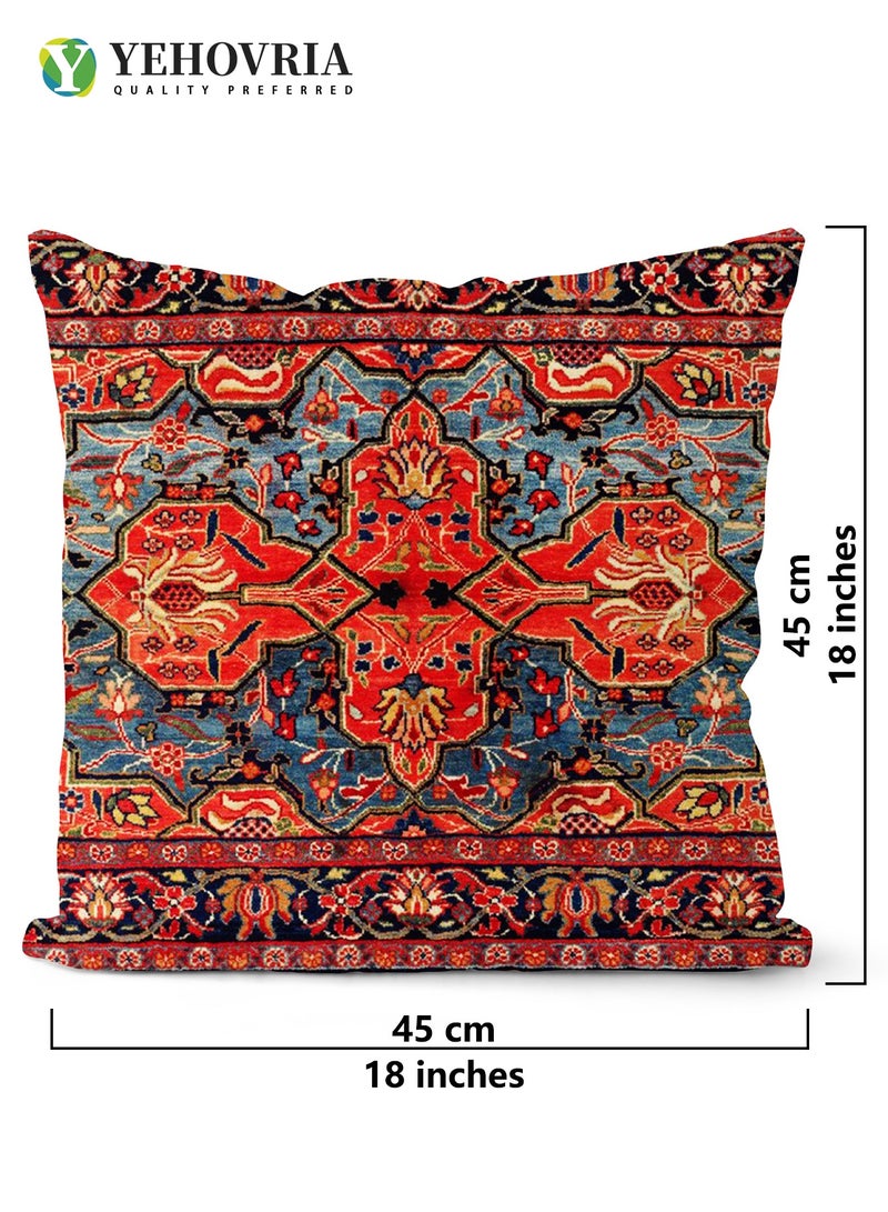YEHOVRIA 4-Pack 45x45cm Arabesque Decorative Throw Pillow Covers for Sofa, Couch, Bed – Traditional Middle Eastern Pattern, Soft Short Plush Fabric, Hidden Zipper, Double-Sided Design – Cushion Covers Only - Image 4