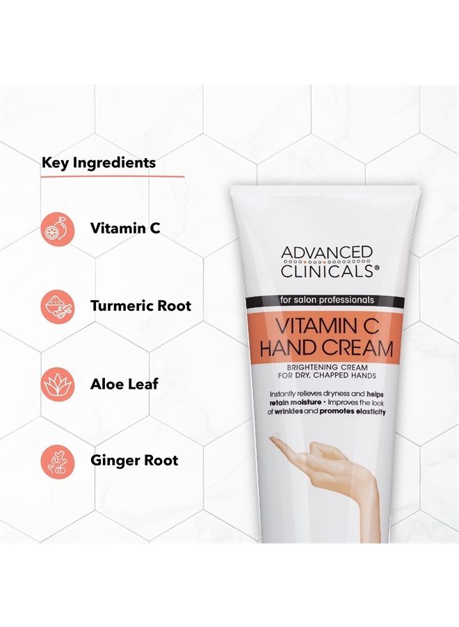 Advanced Clinicals كريم لوشن الجسم واليدين بفيتامين C - كريم مرطب للعناية بالبشرة لليدين والجسم – كريم يد بفيتامين C مهدئ ومغذي مكثف لليدين الجافة والمتشققة، 8 أونصات سائلة كبيرة - Image 4