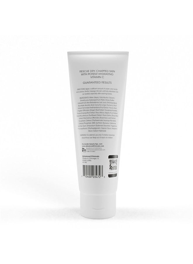 Advanced Clinicals كريم لوشن الجسم واليدين بفيتامين C - كريم مرطب للعناية بالبشرة لليدين والجسم – كريم يد بفيتامين C مهدئ ومغذي مكثف لليدين الجافة والمتشققة، 8 أونصات سائلة كبيرة - Image 2