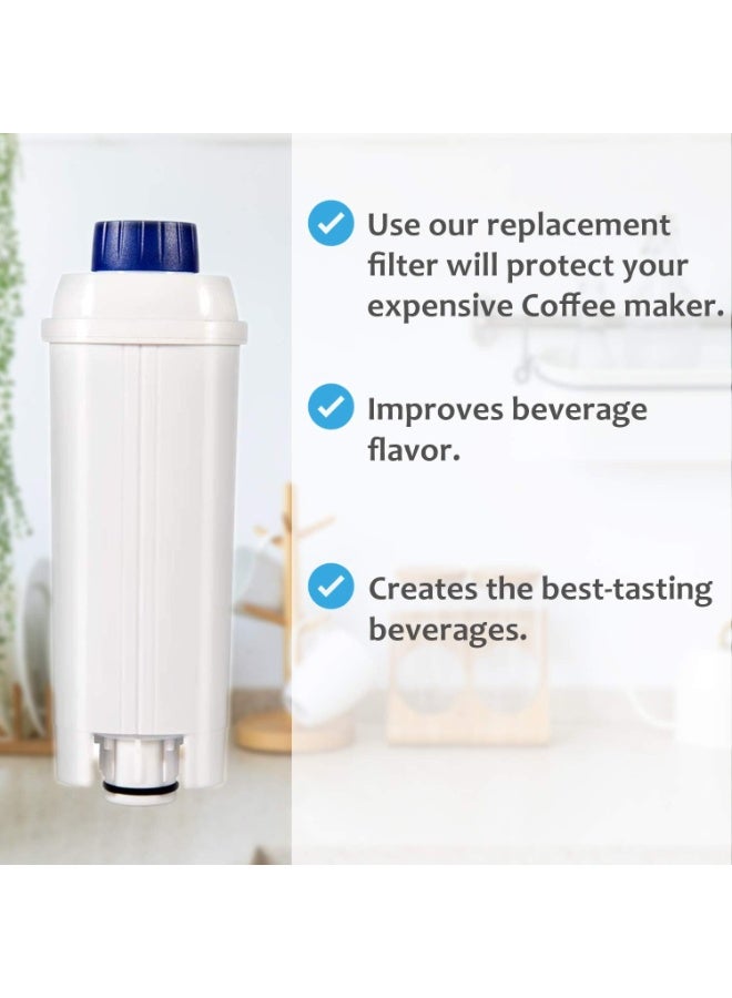 (2 Pcs) Water Filter Replacement Compatible with DeLonghi DLSC002 – Activated Carbon & Ion Exchange Resin Softener – Fits ECAM, ESAM, ETAM, EC680, EC800 – Reduces Limescale & Chlorine - Image 3