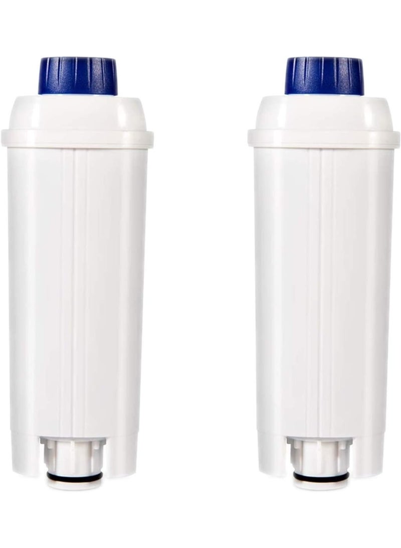 (2 Pcs) Water Filter Replacement Compatible with DeLonghi DLSC002 – Activated Carbon & Ion Exchange Resin Softener – Fits ECAM, ESAM, ETAM, EC680, EC800 – Reduces Limescale & Chlorine - Image 1