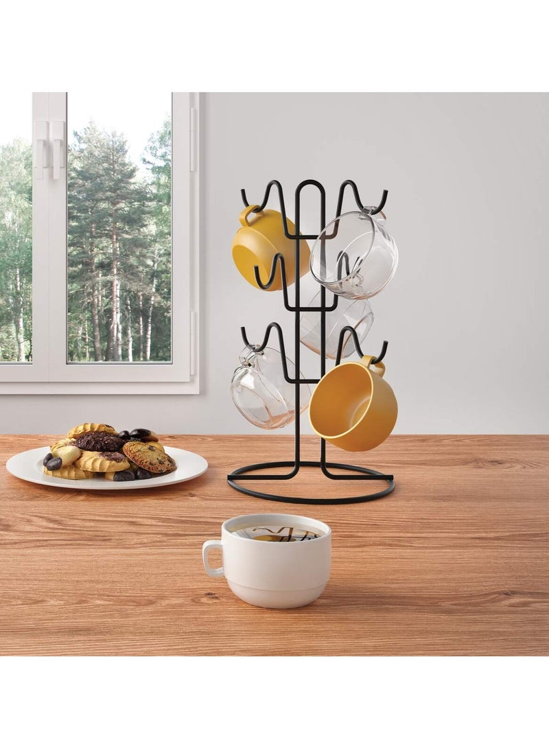 Metaltex 6-Mug Holder – Mug Tree Stand for Cups, Holds up to 6 Mugs, Touch-Therm® Coating – LAVA - Image 2