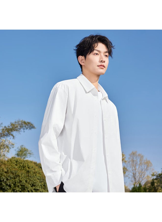 Mingchuang Youpin Miniso Men's White Long Sleeve Shirt Cooling Ice Silk Upf50+ Sun Protection Jacket Summer Z Gray 2XL - Image 1