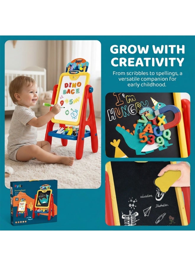 Fyliz Magnetic Drawing Board, Carton Kids Art Easel,Available on Both Sides,Clean and Dust-Free,Standing Magnetic Drawing Board - Image 5