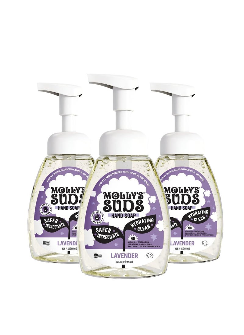 Molly's Suds Foaming Hand Soap - Made with Aloe and Coconut Oil | Moisturizing Hand Wash | Clean Ingredients, Infused with Essential Oils | Lavender - 8.25 Oz (Pack of 3) - pzsku/Z3B16D6F98761210D6762Z/45/_/1740627915/00990788-027e-4919-abe4-343920a71a16