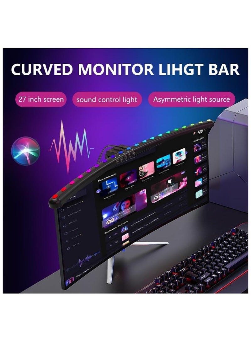ألاماريك شريط إضاءة لشاشة الكمبيوتر من ملون بألوان الفضاء اللوني RGB لالتقاط الصوت شاشة LED لحماية العين مصباح يعمل بمنفذ USB مع مستشعر لمس والمكتب والألعاب - Image 2