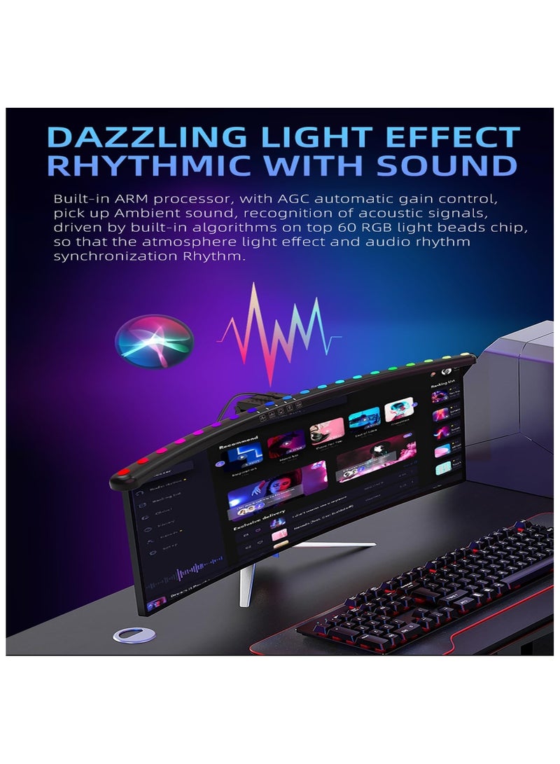 ألاماريك شريط إضاءة لشاشة الكمبيوتر من ملون بألوان الفضاء اللوني RGB لالتقاط الصوت شاشة LED لحماية العين مصباح يعمل بمنفذ USB مع مستشعر لمس والمكتب والألعاب - Image 5
