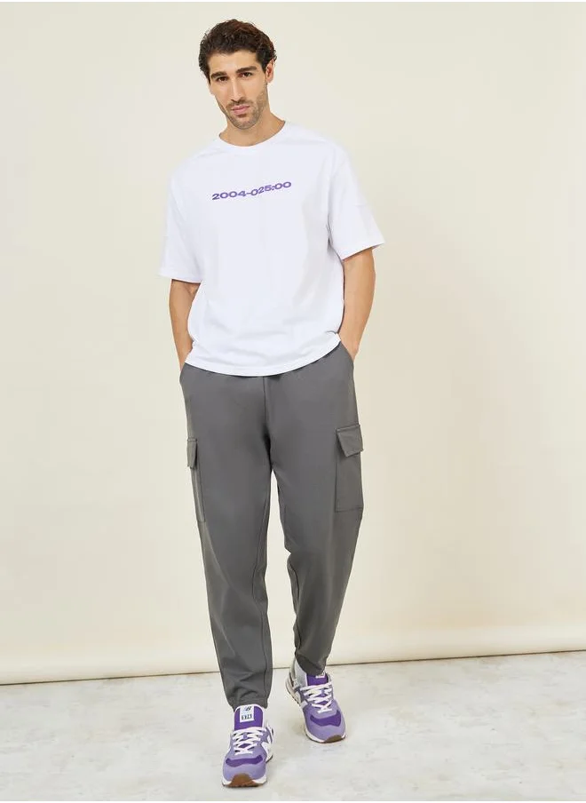 Styli Oversized Fit Drawcord Waistband Cargo Joggers