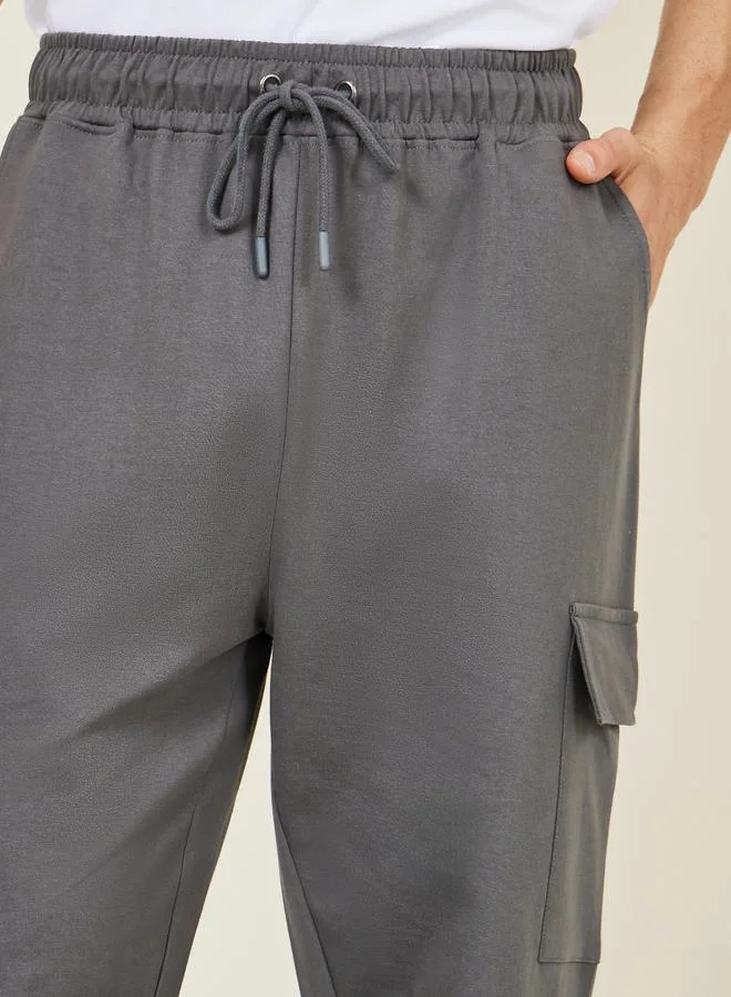 Styli Oversized Fit Drawcord Waistband Cargo Joggers