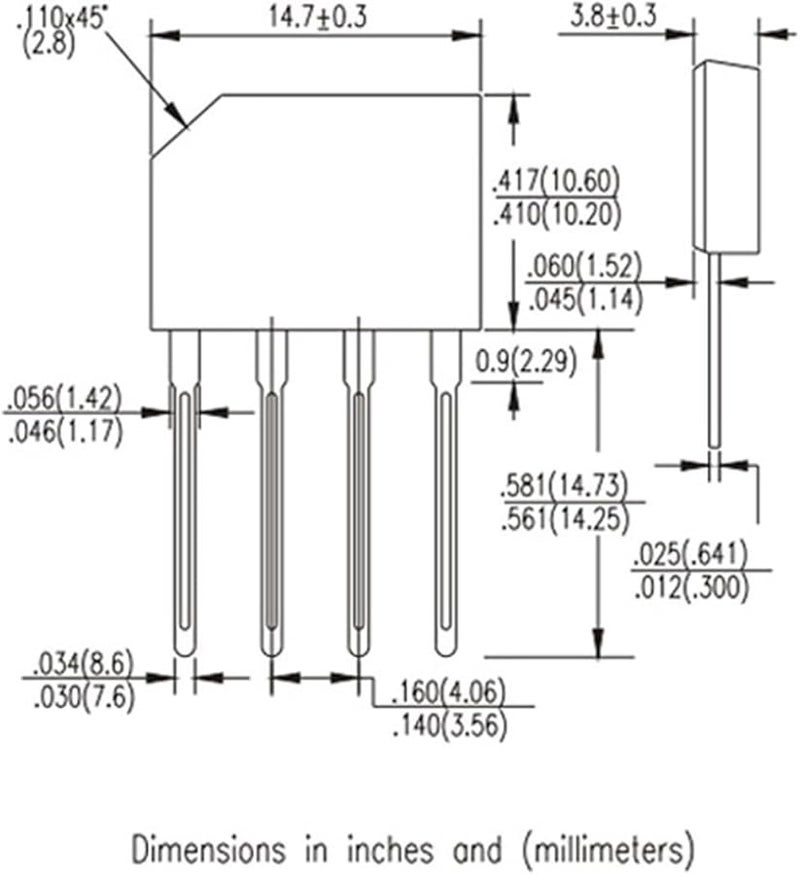 GBP310G مقوم جسر 3A 1000V DIP 4 جسر مسطح كومة 100 قطعة - Image 4