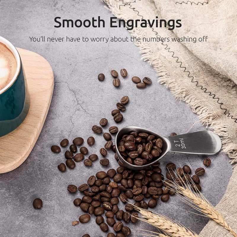 UTaste Coffee Scoop: 18/8 Stainless Steel Measuring Coffee Scoop 2 tablespoon, Short Handled Measure Scooper for Ground Coffee, Bean in Canister (Silver, 2Tbsp/30ml) - Image 3