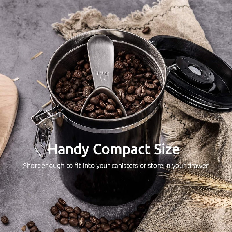 UTaste Coffee Scoop: 18/8 Stainless Steel Measuring Coffee Scoop 2 tablespoon, Short Handled Measure Scooper for Ground Coffee, Bean in Canister (Silver, 2Tbsp/30ml) - Image 4