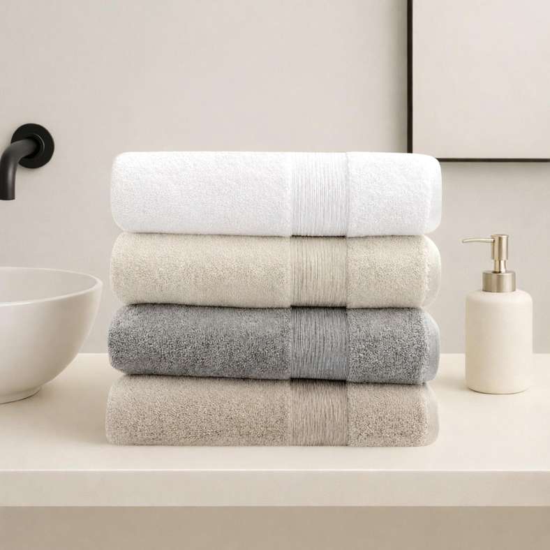 Pan Home Ultra Luxe Turkish Cotton Hand Towel - White - Image 2