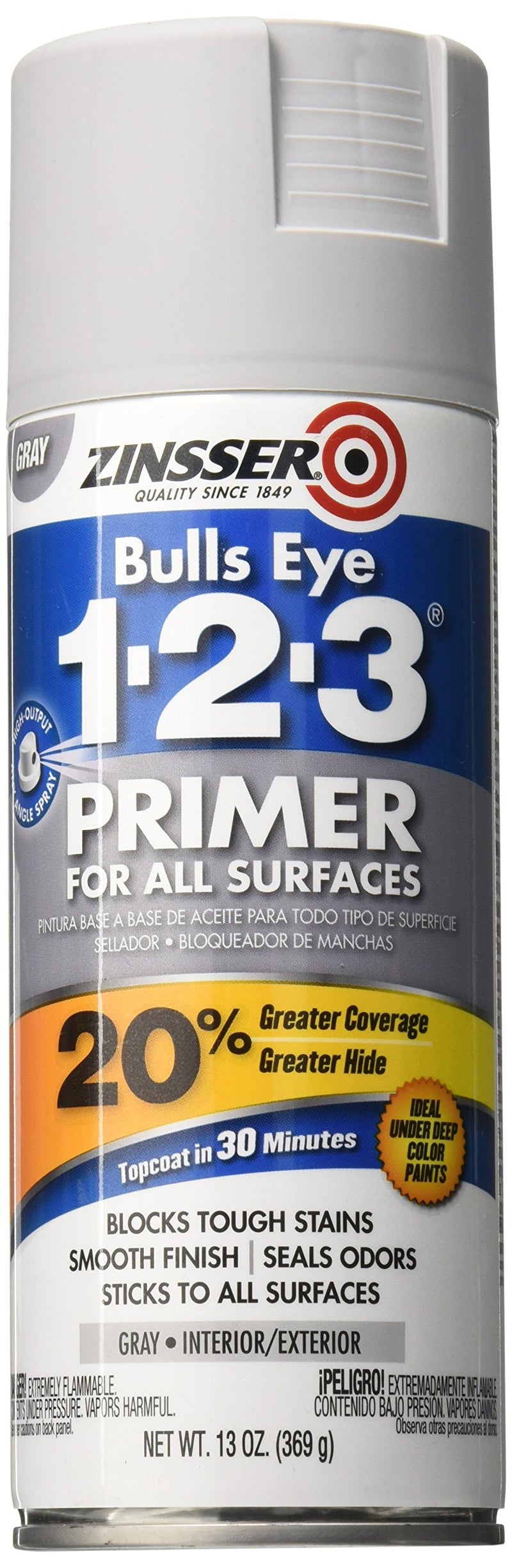 Zinsser زينسر 290971 بولز آي 1-2-3 برايمر لجميع الأسطح، 13 أونصة، رمادي - Image 3