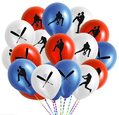 CupaPlay 50 Baseball Party Latex Balloons Sports Game Graduation Baseball Birthday Party Decorations Supplies Favors - Image 1