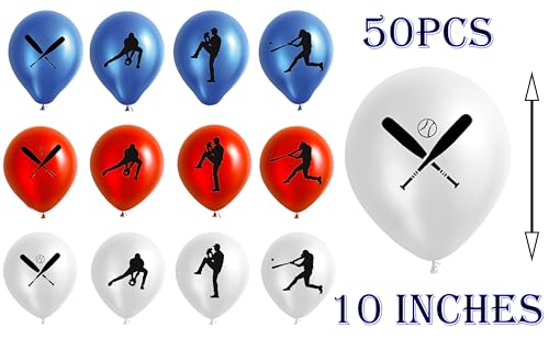 CupaPlay 50 Baseball Party Latex Balloons Sports Game Graduation Baseball Birthday Party Decorations Supplies Favors - Image 5