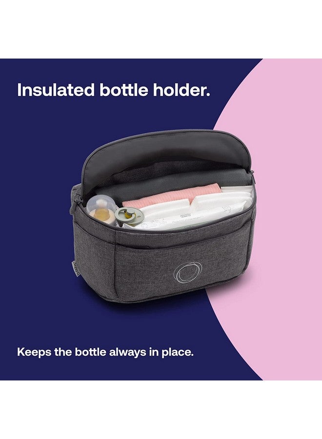 بوجابو حقيبة حفاضات Bugaboo Organizer - حقيبة حفاضات صغيرة الحجم متعددة الجيوب - متوافقة عالميًا مع أي عربة أطفال - تُعلق بمقود السيارة - أسود داكن - Image 3