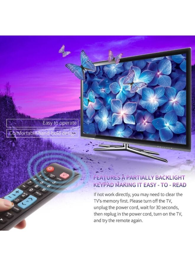 NIBEMINENT Universal 3D Remote Control For Samsung Smart Tv With Backlight Black - Image 2