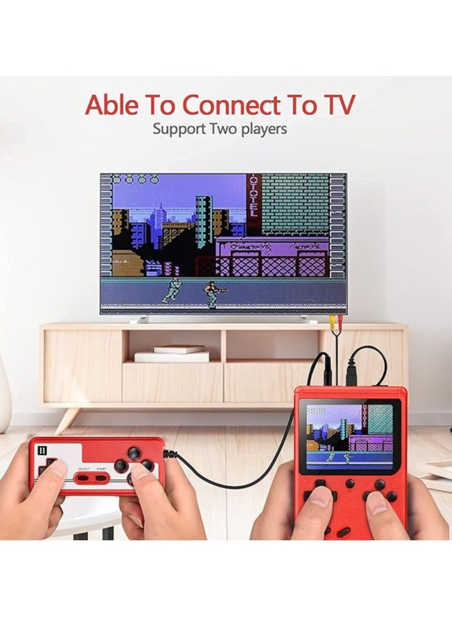 Handheld Game Console – Retro Video Game Player with 500 Classic Games – 3” Color Screen, Two-Player Support, TV Connectivity & Rechargeable Battery – Perfect Gift for Kids & Adults (Red) - Image 3