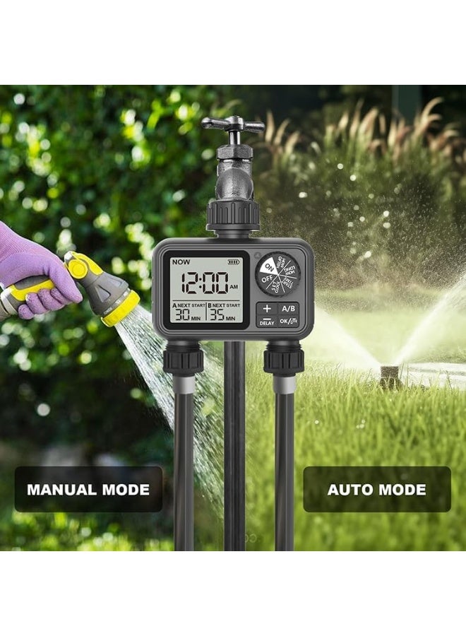 Egardenkart Egardenkart, Water Timer for Garden - Garden Irrigation Timer for Automatic Irrigation System | Multifunctional, Automatic Watering Timer with Intelligent Technology | Garden Water Timer (2 Outlet)  - Image 5