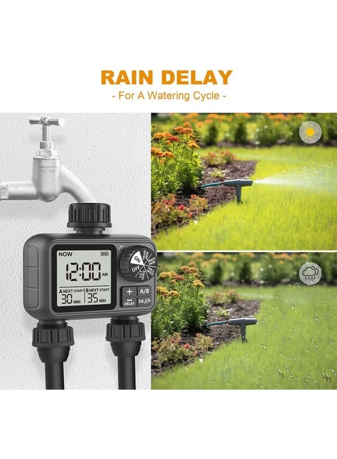 Egardenkart Egardenkart, Water Timer for Garden - Garden Irrigation Timer for Automatic Irrigation System | Multifunctional, Automatic Watering Timer with Intelligent Technology | Garden Water Timer (2 Outlet)  - Image 4