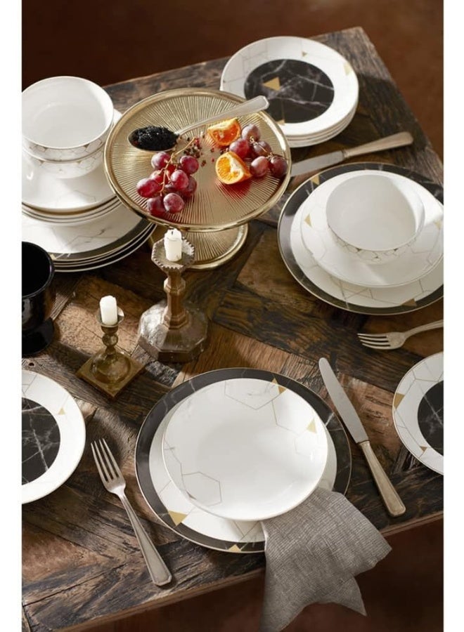 Karaca Karaca Blue Gem Bone China Dinner Service Set for 6 People - Image 4