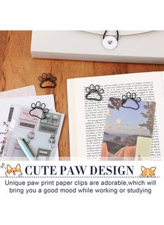 Excefore 50 Adorable Paw Paper Clips - Cute Dog Shape Paperclips for Work, School, and Office Supplies - Perfect Animal Bookmark and Gift for Dog Lovers and Cat Lovers (Black)  - Image 3