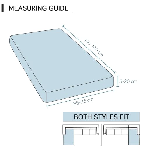 HOKIPO Super Stretch Individual Jacquard Chaise Cover Sectional Couch Covers for L Shaped Sofa, 1 Piece Chaise Cover, Dark Grey (AR-5287-DGRY) - Image 2