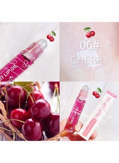 Dragon Ranee Fruity Flavors Rolling Ball Lip Oil, Long Lasting Moisturizing Lip Balm, Roll-On Lip Gloss, Fruity Flavor Glossy Lip Make-up for All Ages, Transparent Lip Gloss, Cherry  - Image 2