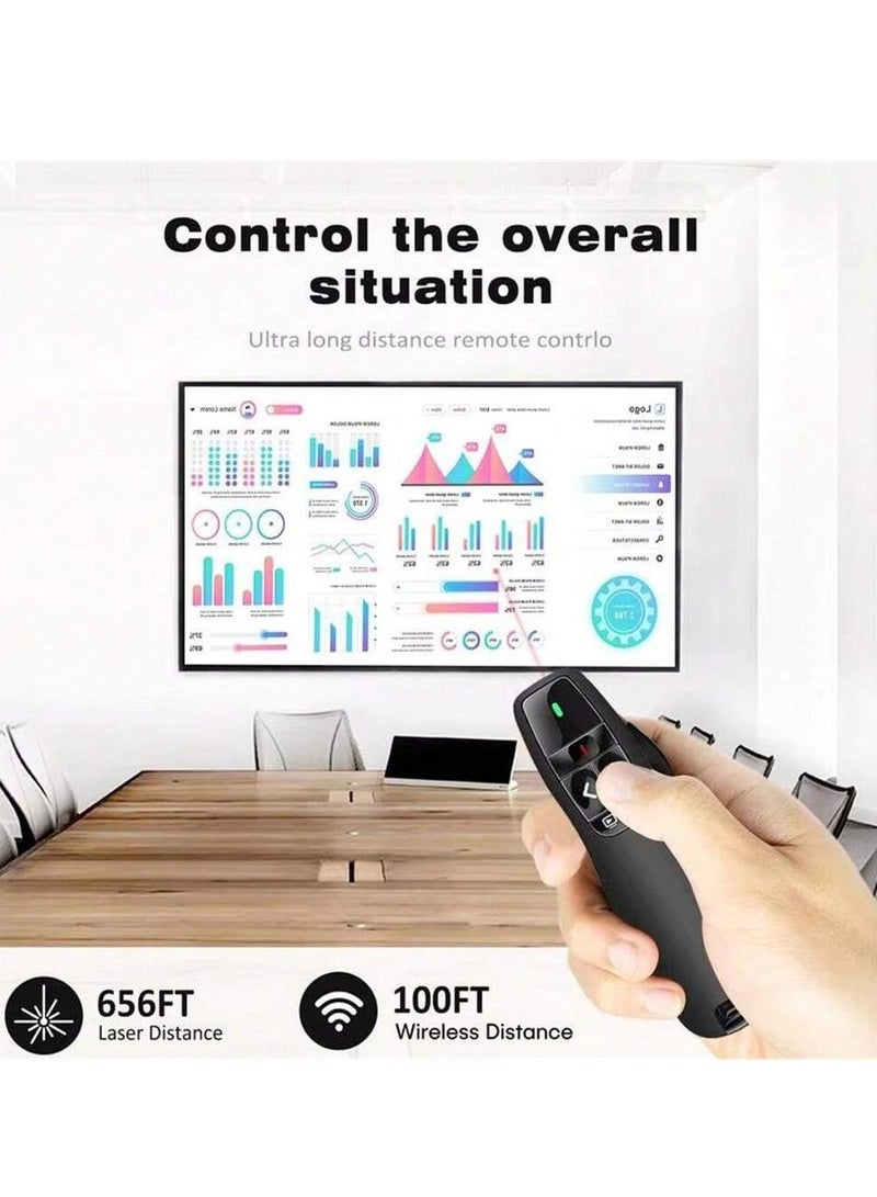 جهاز عرض لاسلكي 2.4 جيجا هرتز مع مؤشر ليزر أحمر، جهاز عرض PowerPoint لنظامي التشغيل Windows وMac، جهاز تحكم عن بعد لعروض الشرائح وKeynote والمزيد - Image 4