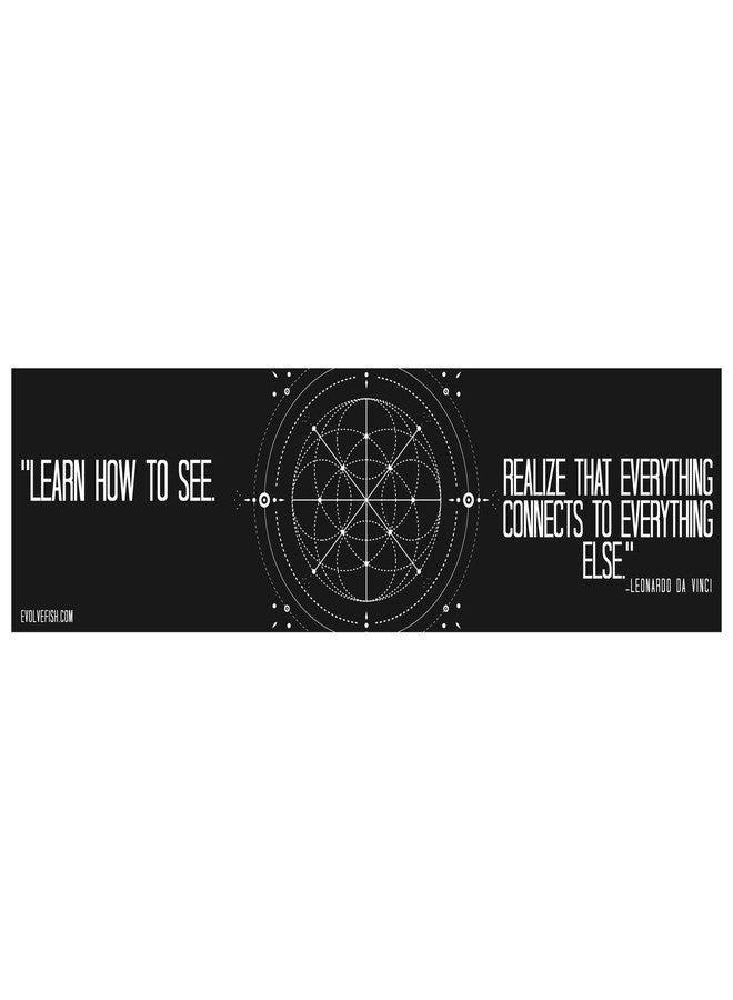 EvolveFISH Learn How to See Everything Connects to Everything Else Bumper Sticker - [11" x 3"] - Image 1