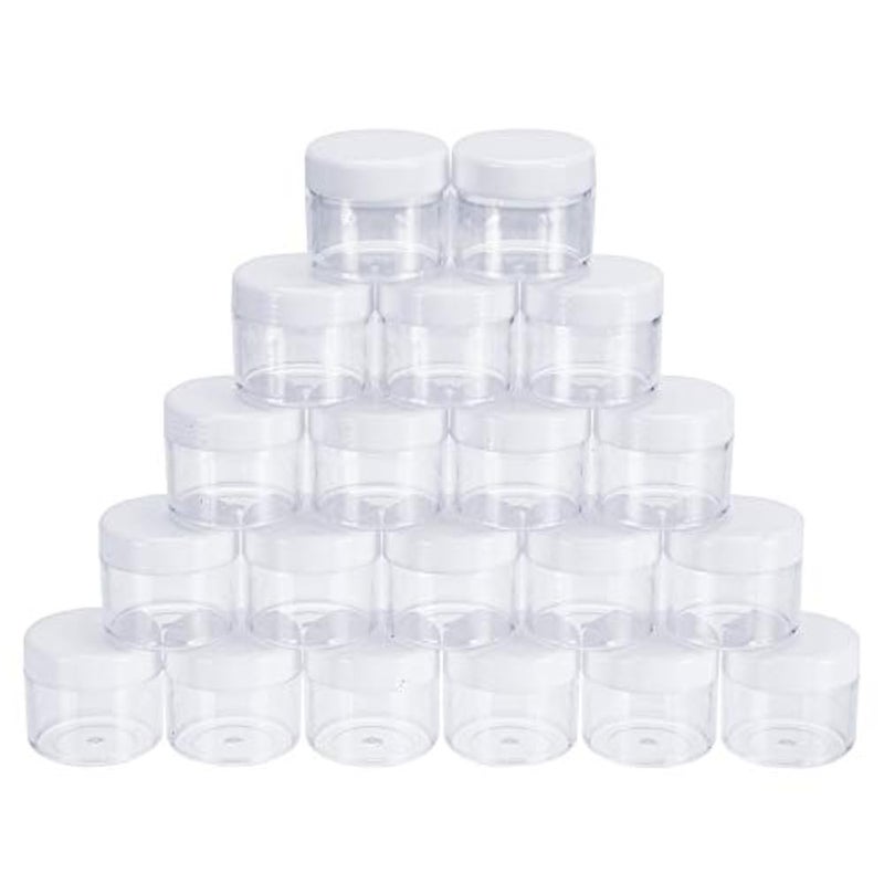 Bekith 60 Pack 0.7oz / 20 ml Round Plastic Pot Jars, Empty Sample Makeup Cosmetic Containers with Lids for Creams, Eye Shadow, Powder, Jewelry - Image 2