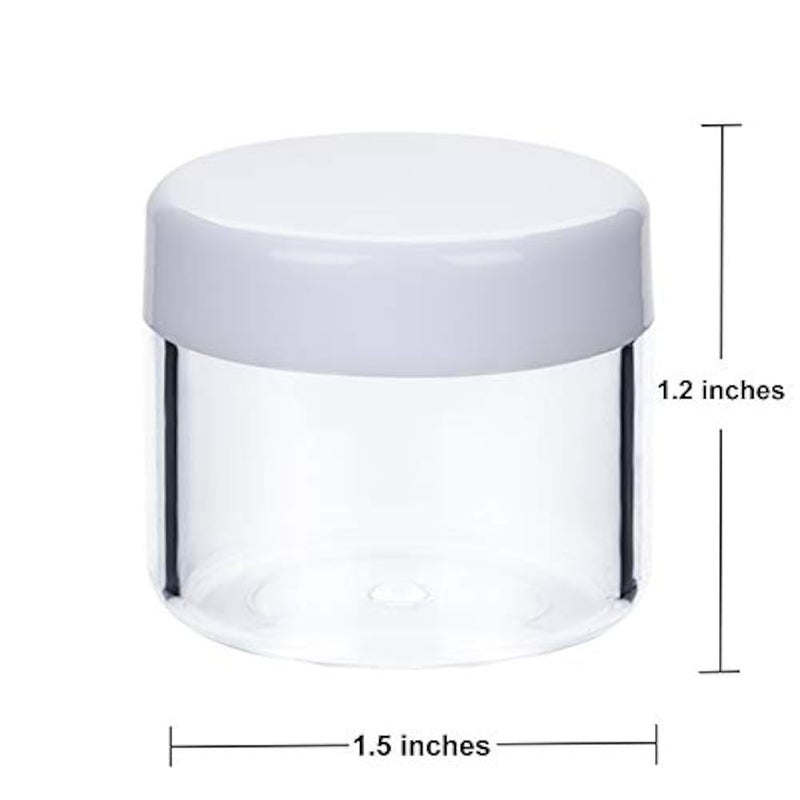 Bekith 60 Pack 0.7oz / 20 ml Round Plastic Pot Jars, Empty Sample Makeup Cosmetic Containers with Lids for Creams, Eye Shadow, Powder, Jewelry - Image 3