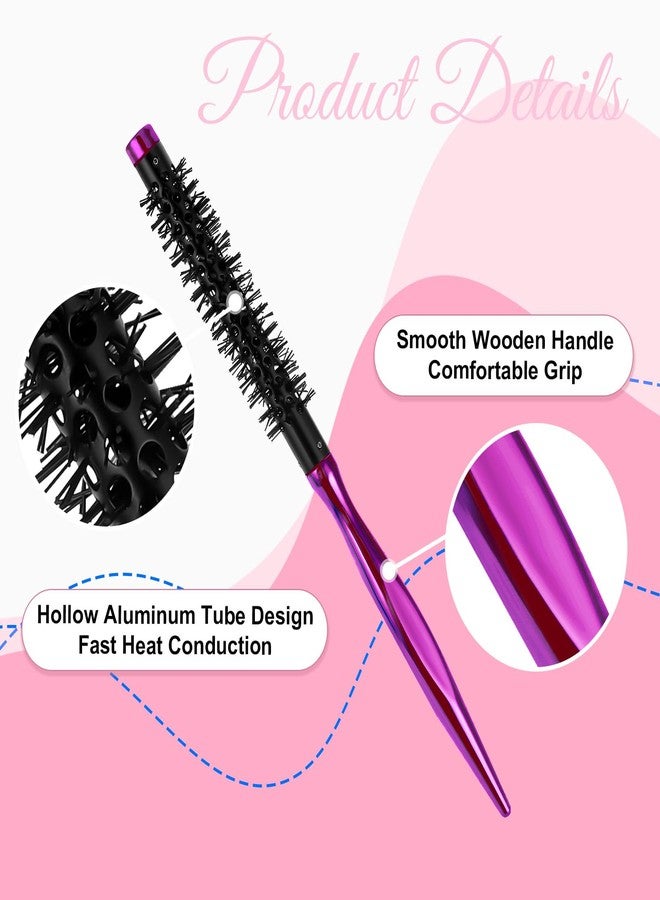Styquenzer Mini Quiff Roller Brushes, Small Round Brush for Blow Drying Portable Bristle Brushes with Nylon Bristles Travel Curling Brush Styling Tool for Blow Drying Styling Short or Thin Hair - Image 3