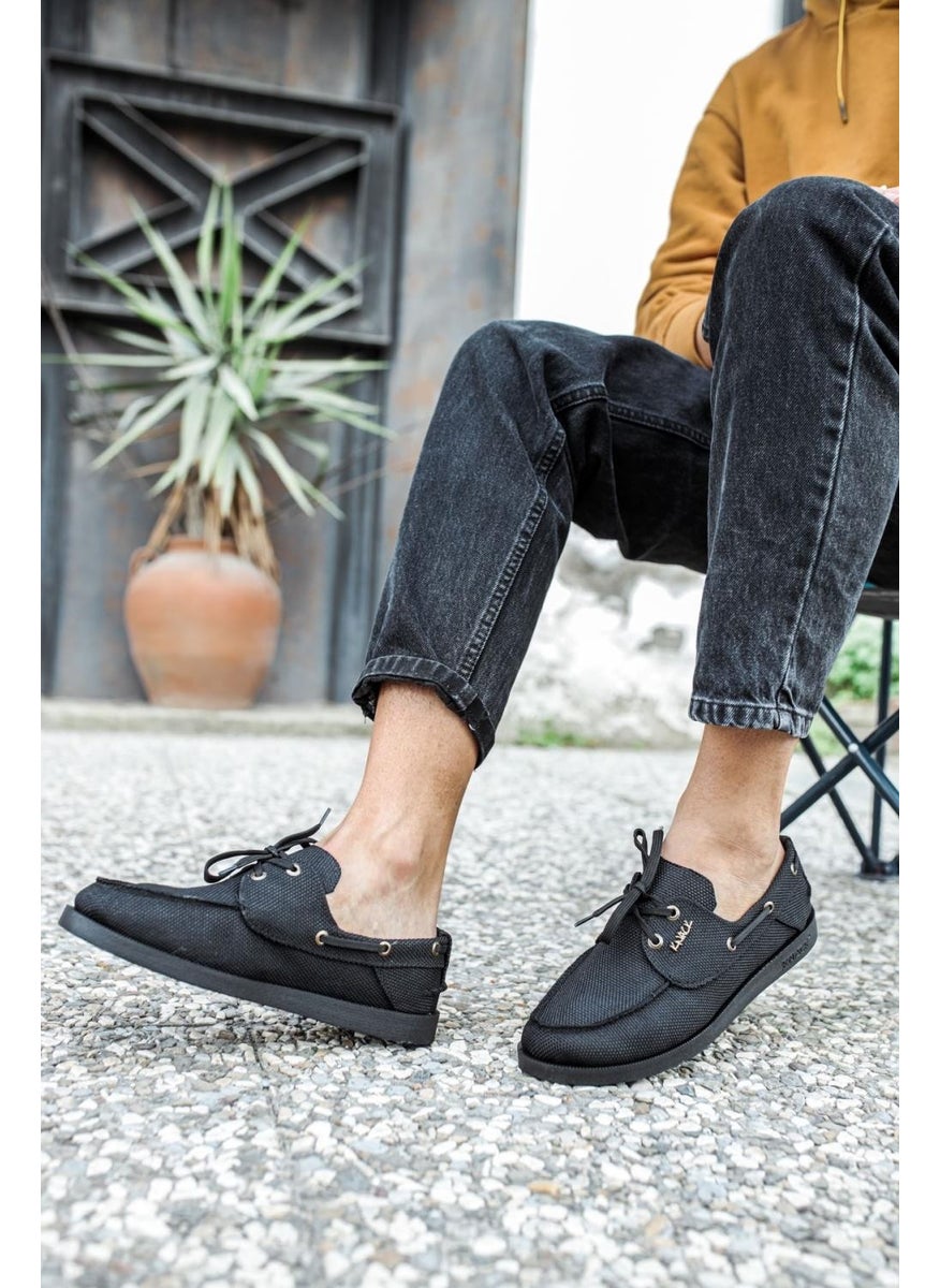 KnACK Seasonal Linen Shoes 008 Black (Black Sole)  - Image 3