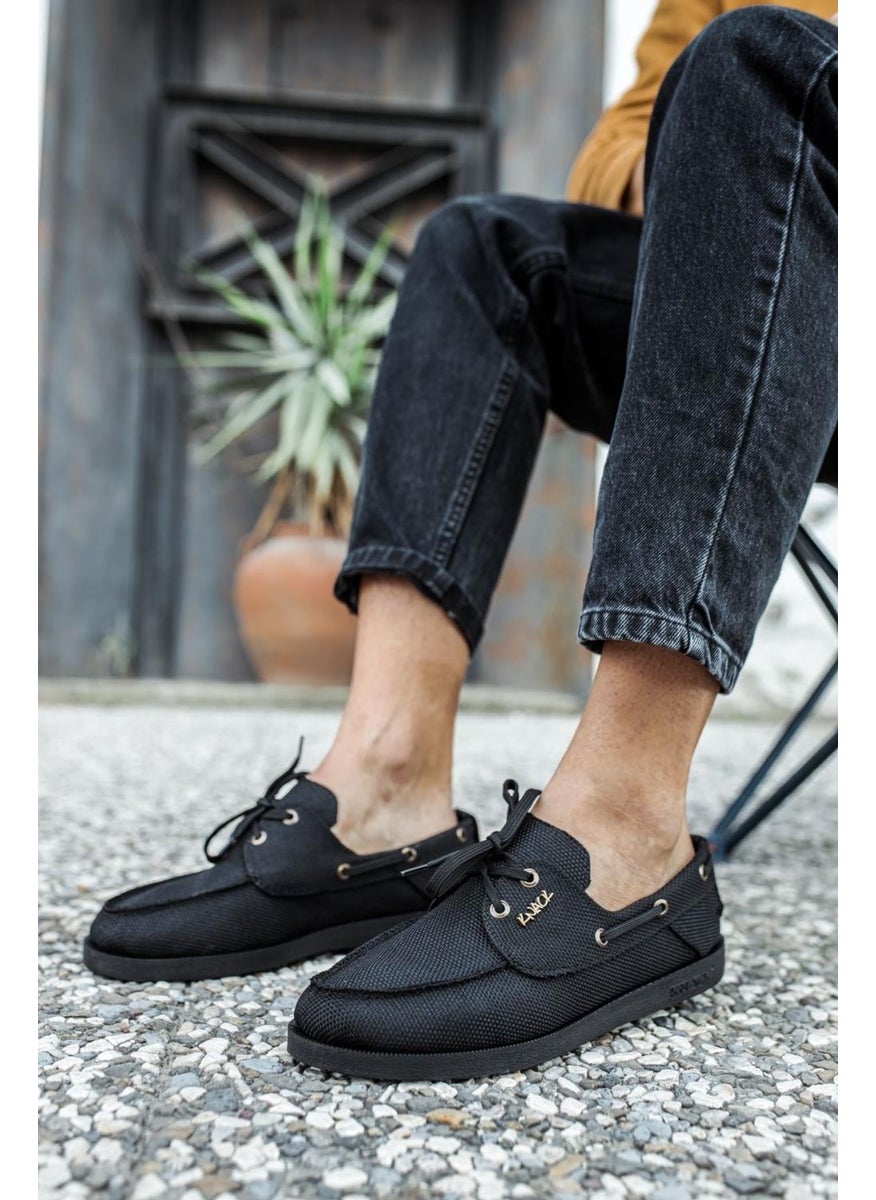 KnACK Seasonal Linen Shoes 008 Black (Black Sole)  - Image 1