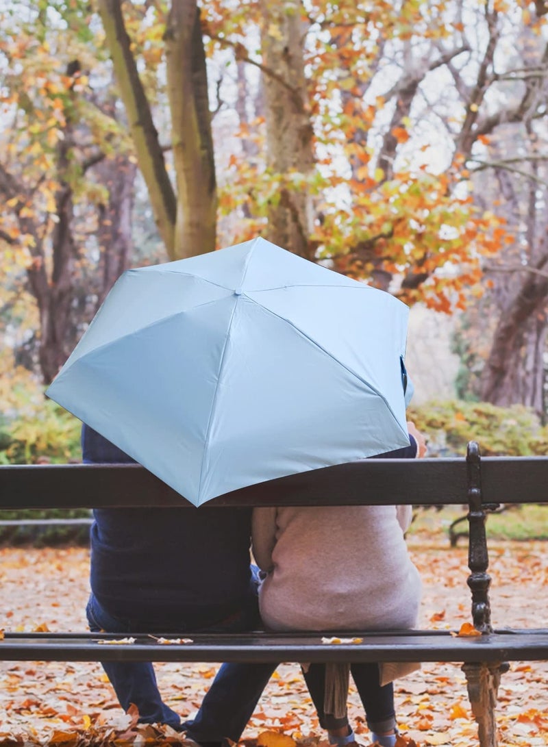 Folding Umbrella, 6 Ribs Mini Travel Umbrella Sun Umbrella Windproof Rain Umbrella Lightweight Small Compact Women Umbrellas Small Anti-UV Umbrella for Sun Rain