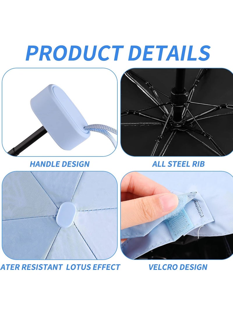 Folding Umbrella, 6 Ribs Mini Travel Umbrella Sun Umbrella Windproof Rain Umbrella Lightweight Small Compact Women Umbrellas Small Anti-UV Umbrella for Sun Rain