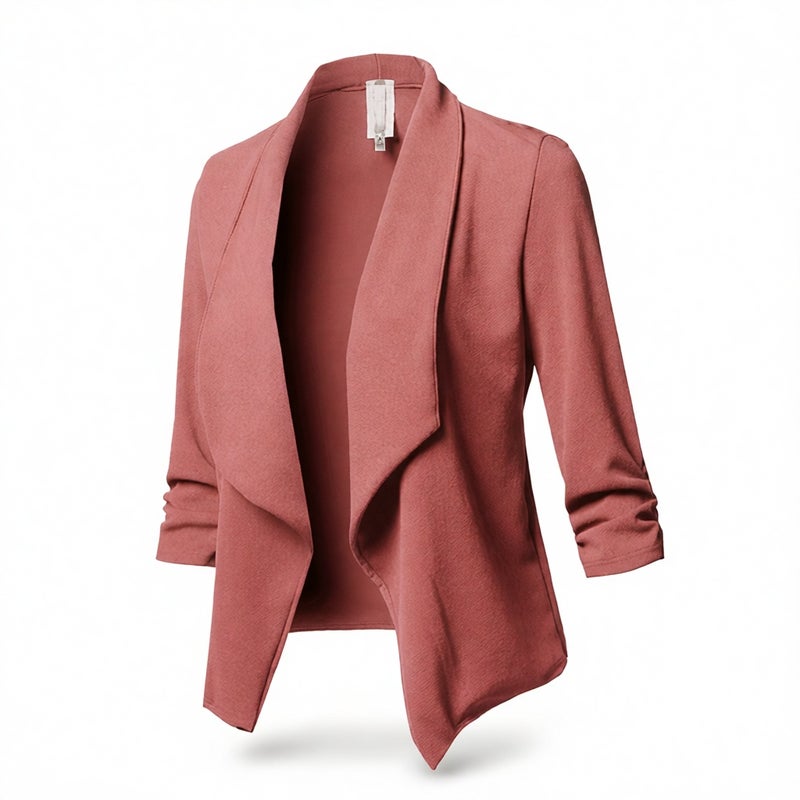 Slim Fit Long Sleeve Notch Lapel Blazer Jacket - Image 1