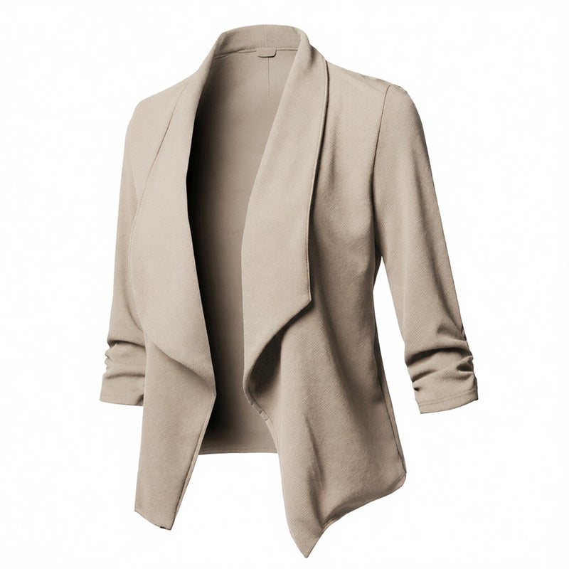 Slim Fit Long Sleeve Notch Lapel Blazer Jacket - Image 2