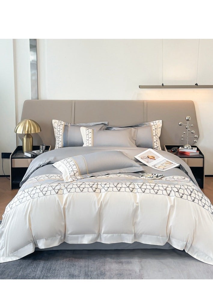 Generic Bed Sheet Style — French High-End 180 Thread Pure Cotton Embroidered Bedding Four Piece Set  - Image 1