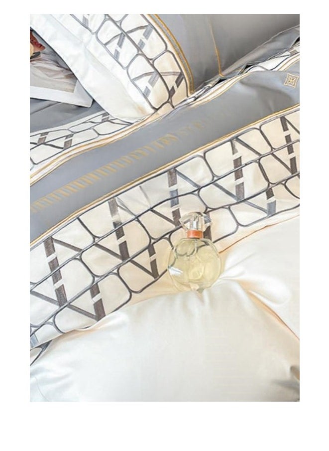 Generic Bed Sheet Style — French High-End 180 Thread Pure Cotton Embroidered Bedding Four Piece Set  - Image 2