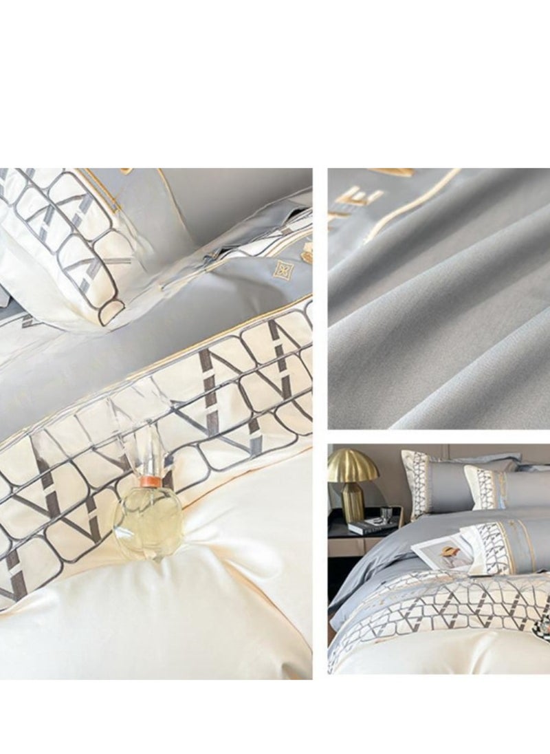 Generic Bed Sheet Style — French High-End 180 Thread Pure Cotton Embroidered Bedding Four Piece Set  - Image 3