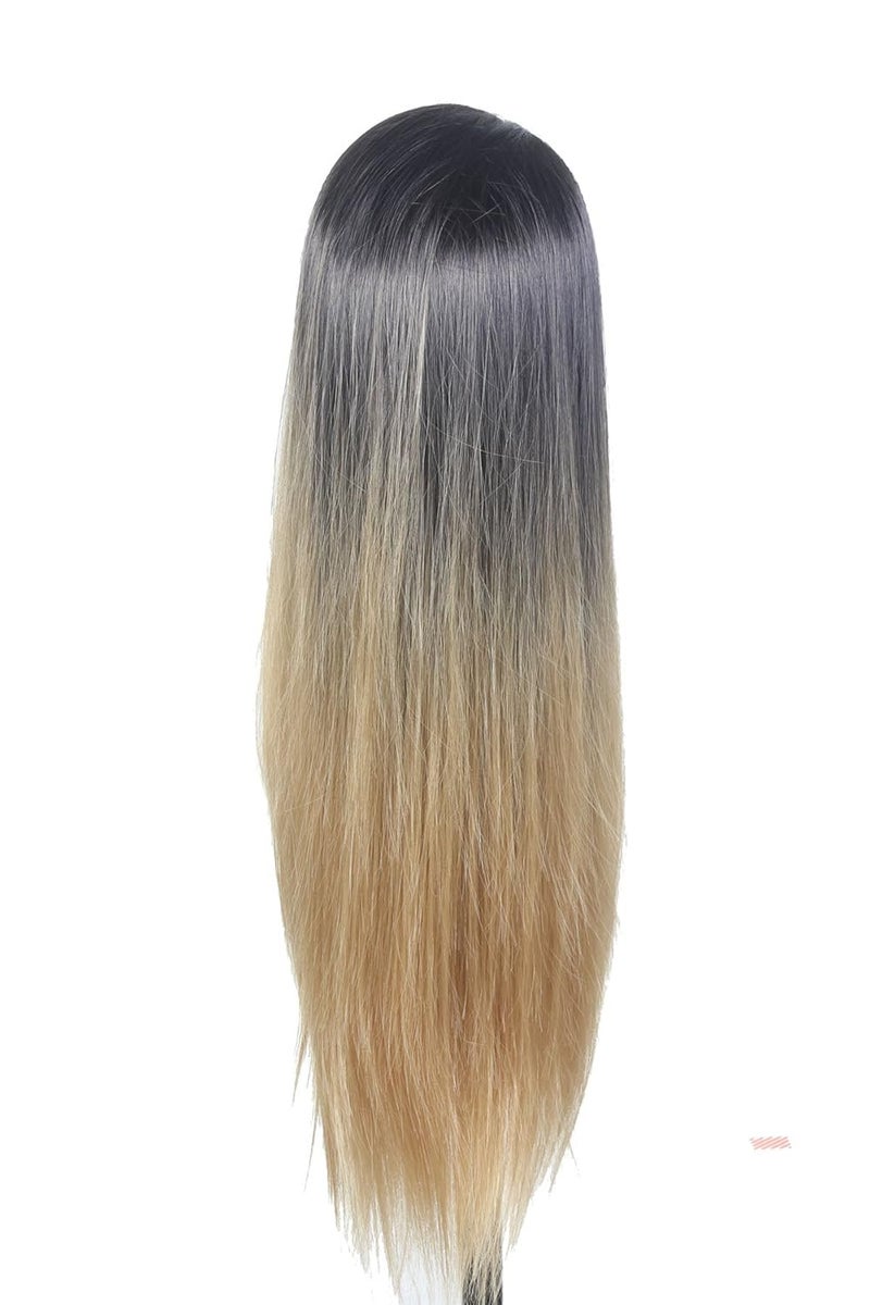 Ritzkart 31 Inch Synthetic Hair Practice Dummy Feel Natural Hair Golden Black  Mix Color Hair for Trainers Black - Image 3