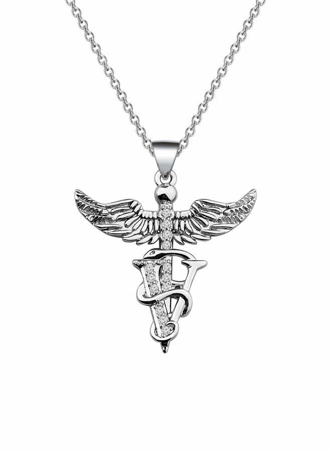 bobauna Veterinary Caduceus Pendant Necklace Vet Tech Jewelry Appreciation Gift for Veterinarian Nurse With Message Card, 2.5cm*2.5cm, Copper, nagam - Image 2