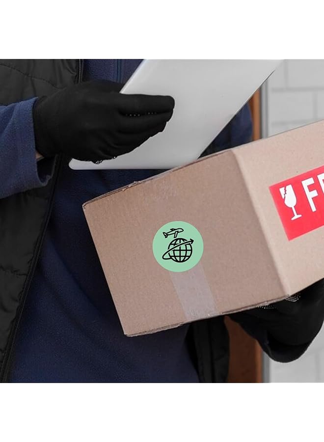 إيروريكس ملصقات حرارية خضراء مقاس 2 بوصة من الفينيل ذاتية اللصق ملصقات دائرية مقاومة للماء لطابعات العناوين التجارية والرموز الشريطية بتصميم DIY 500 قطعة - Image 3