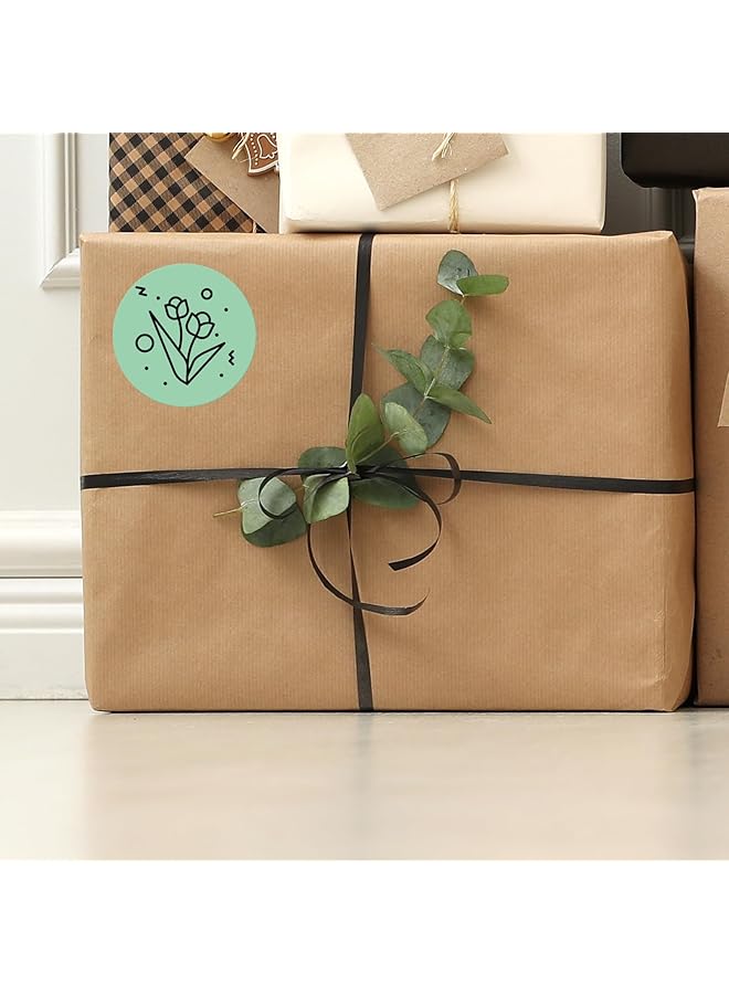 إيروريكس ملصقات حرارية خضراء مقاس 2 بوصة من الفينيل ذاتية اللصق ملصقات دائرية مقاومة للماء لطابعات العناوين التجارية والرموز الشريطية بتصميم DIY 500 قطعة - Image 5