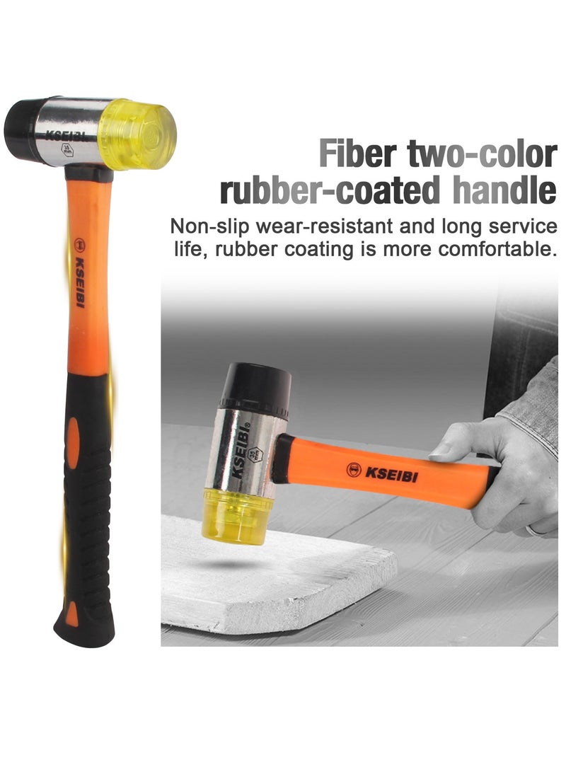 KSEIBI ProGrip Two-Way Rubber Mallet with Dual Replaceable Heads – Non-Marring, Durable, Ergonomic Handle for Versatile Applications  - Image 2