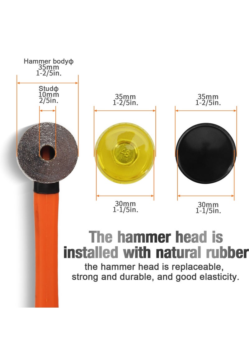 KSEIBI ProGrip Two-Way Rubber Mallet with Dual Replaceable Heads – Non-Marring, Durable, Ergonomic Handle for Versatile Applications  - Image 4